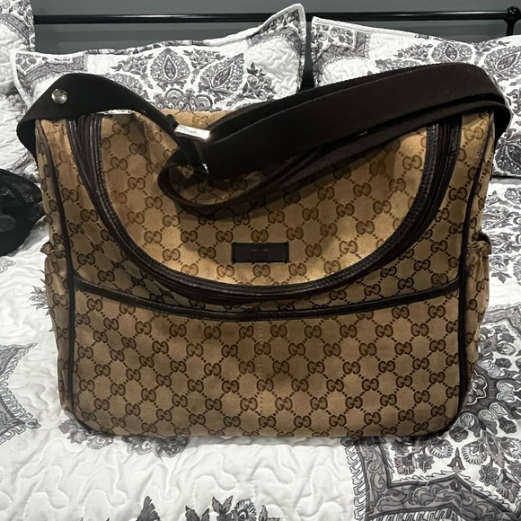 Gucci Handbags - Gucci Brown and Cream Monogram Handbag